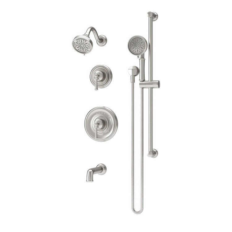 Tub and Shower Trim Braston with Handshower 2 Lever Satin Nickel ADA 2.0 Gallons per Minute for 261 Series Temptrol Valve Not Included and 3DIVBODYSRT 3 Function Diverter Not Included - Image 1