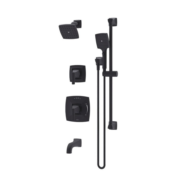Tub and Shower Trim Oak with Handshower 2 Lever Matte Black ADA 2.0 Gallons per Minute for 261 Series Temptrol Valve Not Included and 3DIVBODYSRT 3 Function Diverter Not Included - Image 1