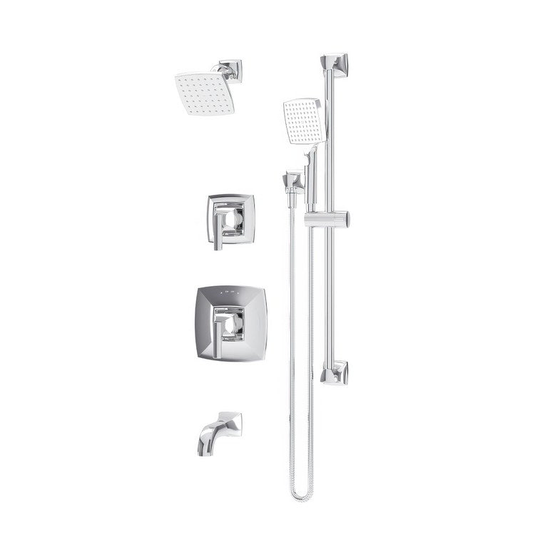 Tub and Shower Trim Oak with Handshower 2 Lever Polished Chrome ADA 2.0 Gallons per Minute for 261 Series Temptrol Valve Not Included and 3DIVBODYSRT 3 Function Diverter Not Included - Image 1