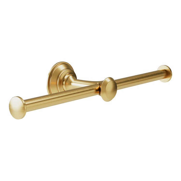 Toilet Paper Holder Braston Double Brushed Bronze Metal 12 Inch 2-3/8 Inch Wall - Image 1