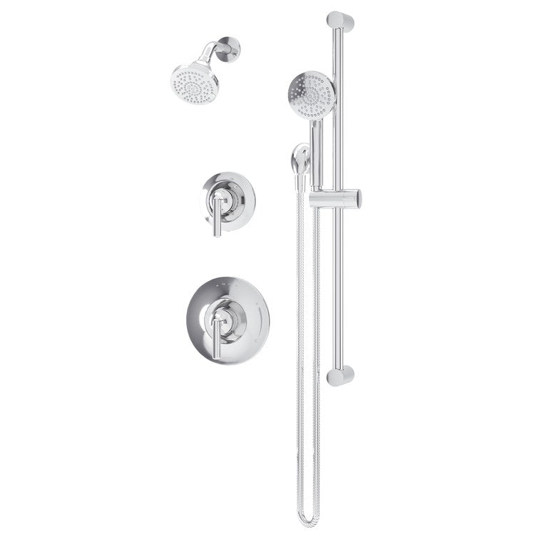 Shower Trim Birch with Handshower 2 Lever Chrome ADA 2.0 Gallons per Minute HydroMersion 1 Function for 261 Series Temprol Valve and 2DIVBODYSRT Diverter Valve Not Included - Image 1