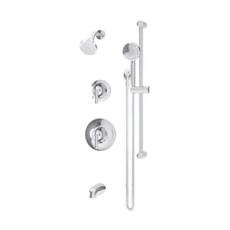 Tub and Shower Trim Birch with Handshower 2 Lever Polished Chrome ADA 1.5 Gallons per Minute for 261 Series Temptrol Valve Not Included and 3DIVBODYSRT 3 Function Diverter Not Included - Image 1