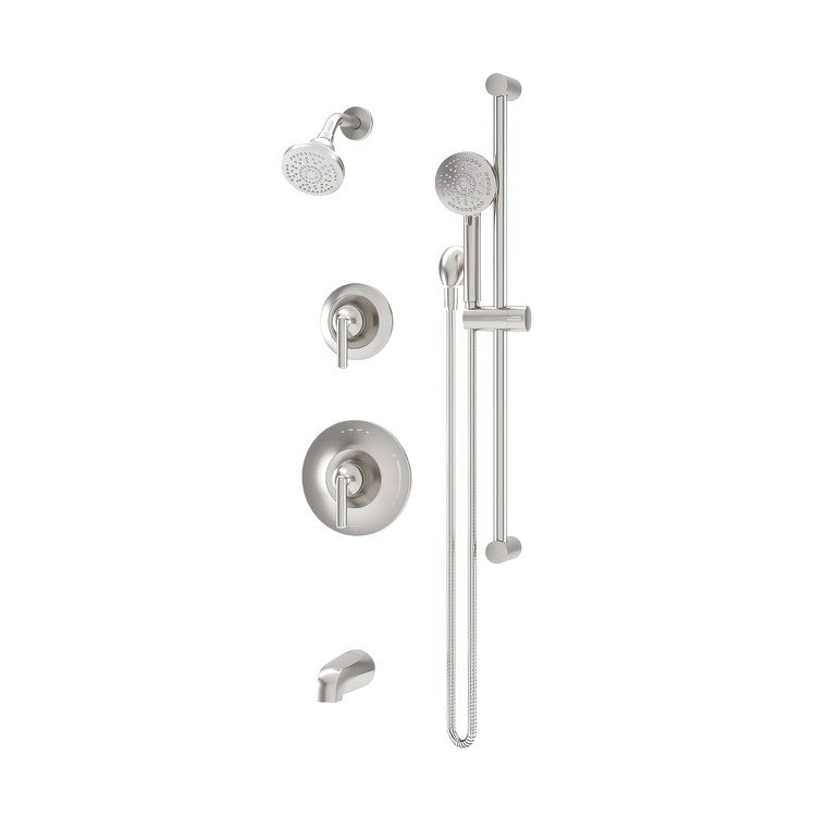 Tub and Shower Trim Birch with Handshower 2 Lever Satin Nickel ADA 2.0 Gallons per Minute for 261 Series Temptrol Valve Not Included and 3DIVBODYSRT 3 Function Diverter Not Included - Image 1