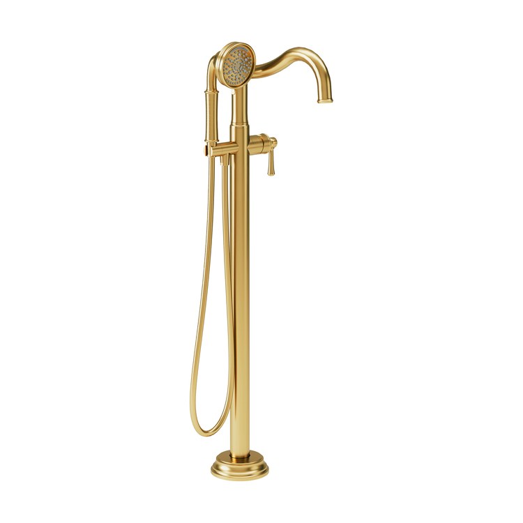 Tub Filler Braston Freestanding 1 Lever Brushed Bronze 5.3 Gallons per Minute - Image 1