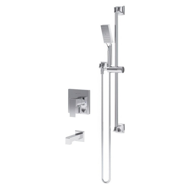 Tub and Shower Trim Verity with Integral Diverter and Handshower 2 Lever Polished Chrome ADA 1.5 Gallons per Minute for S262 Series Temptrol Valve Not Included - Image 1