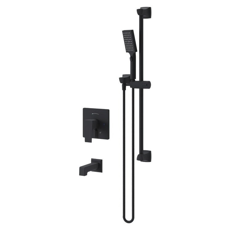 Tub and Shower Trim Verity with Integral Diverter and Handshower 2 Lever Matte Black ADA 1.5 Gallons per Minute for S262 Series Temptrol Valve Not Included - Image 1