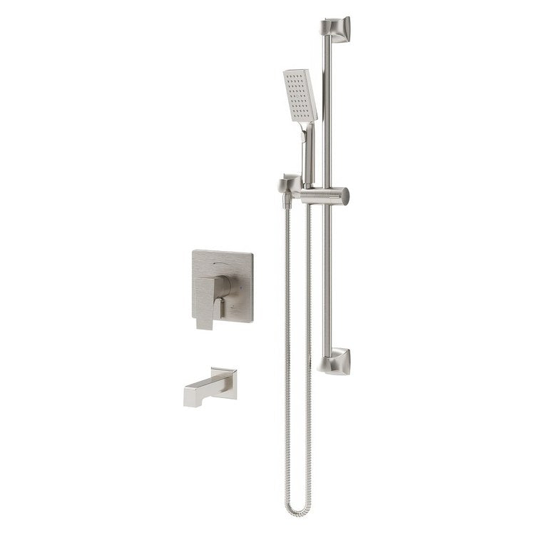 Tub and Shower Trim Verity with Integral Diverter and Handshower 2 Lever Satin Nickel ADA 1.5 Gallons per Minute for S262 Series Temptrol Valve Not Included - Image 1