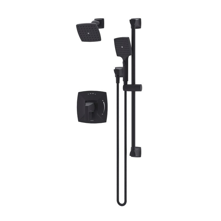 Tub and Shower Trim Oak with Integral Diverter and Handshower 2 Lever Matte Black ADA 2.0 Gallons per Minute for S262 Series Temptrol Valve Not Included - Image 1