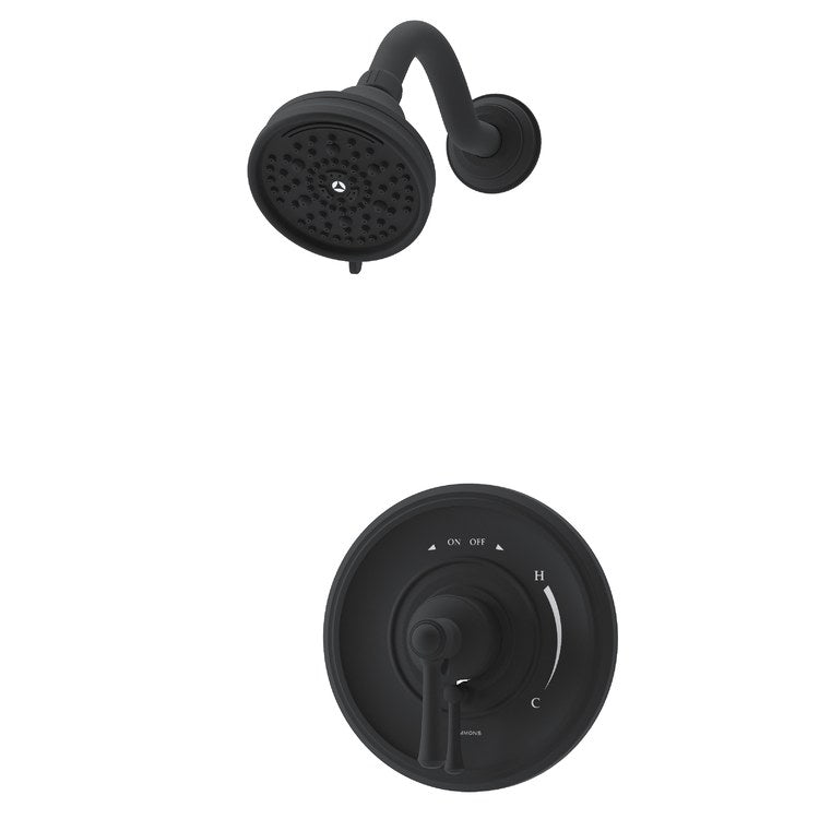 Shower Trim Braston with Integral Diverter 1 Lever Matte Black ADA 1.5 Gallons per Minute HydroMersion 7 Function with Non-Positive Shutoff for S261 Series Temprol Valve with Trim Modifier Not Included - Image 1