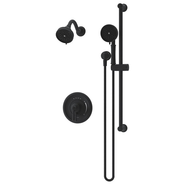 Shower Trim Braston with Integral Diverter and Handshower 1 Lever Matte Black ADA 1.5 Gallons per Minute HydroMersion 7 Function with Non-Positive Shutoff for S262 Series Temprol Valve with Trim Modifier Not Included - Image 1
