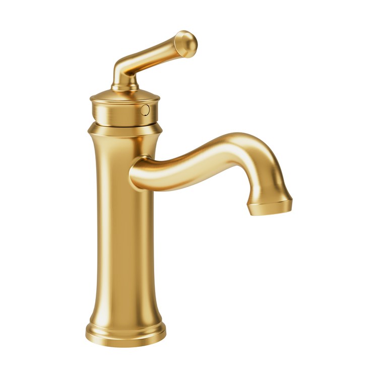 Lavatory Faucet Braston 1 Lever ADA WaterSense Brushed Bronze 1.0 Gallons per Minute Fixed Metal Push Pop-Up 1 Hole