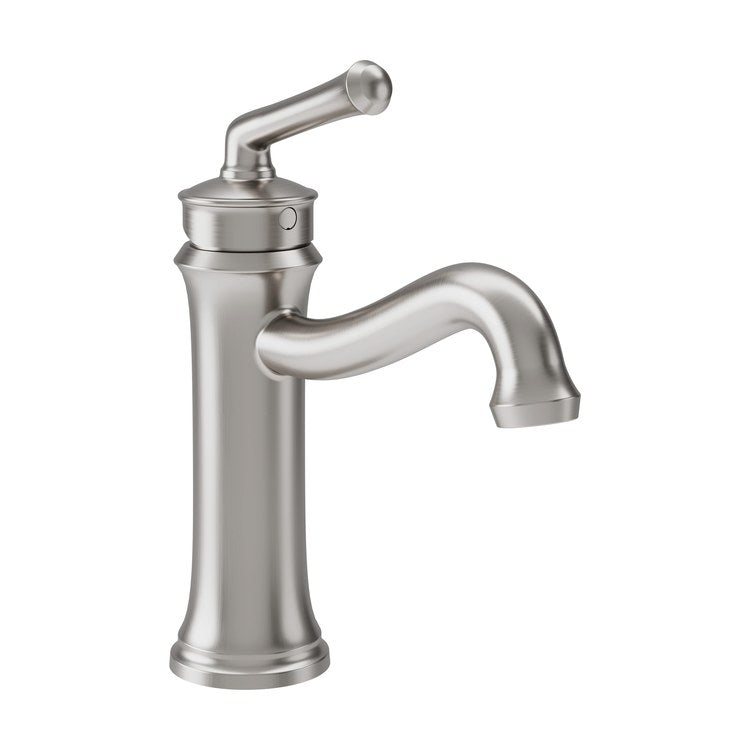Lavatory Faucet Braston 1 Lever ADA WaterSense Satin Nickel 1.0 Gallons per Minute Fixed Metal Push Pop-Up 1 Hole