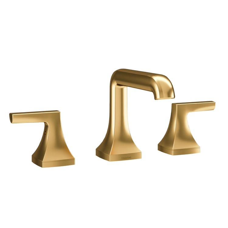 Lavatory Faucet Oak Widespread 8 to 16 Inch Spread 2 Lever ADA WaterSense Brushed Bronze 1.0 Gallons per Minute Fixed Metal Push Pop 3 Hole - Image 1