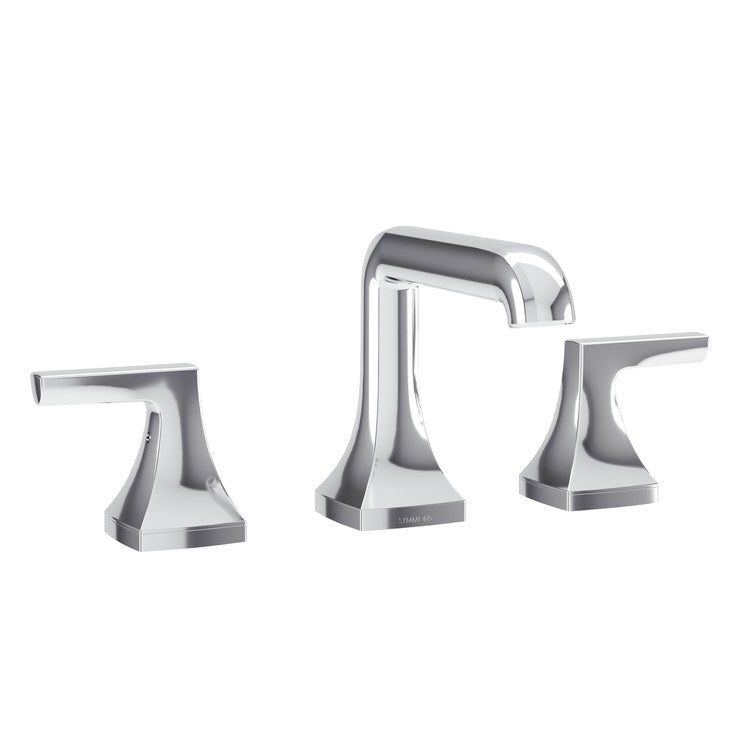 Lavatory Faucet Oak Widespread 8 to 16 Inch Spread 2 Lever ADA WaterSense Polished Chrome 1.0 Gallons per Minute Fixed Metal Push Pop 3 Hole - Image 1