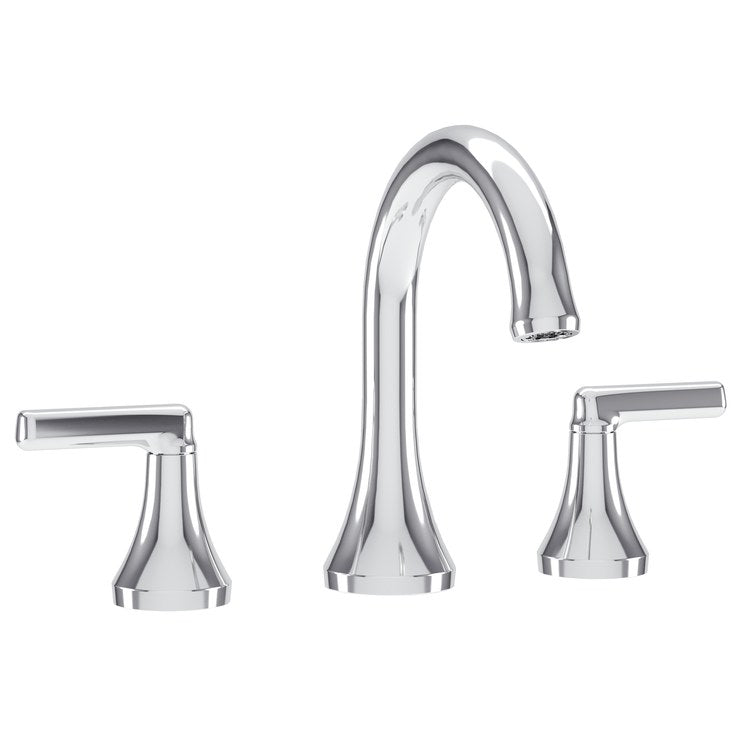 Lavatory Faucet Birch Widespread 8 to 16 Inch Spread 2 Lever ADA WaterSense Polished Chrome 1.0 Gallons per Minute Metal Push Pop 3 Hole - Image 1