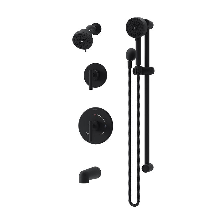 Tub and Shower Trim Dia with Handshower 2 Lever Matte Black WaterSense ADA 1.5 Gallons per Minute - Image 1