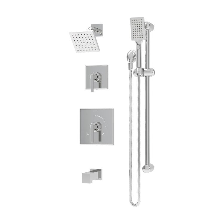 Tub and Shower Trim Duro with Handshower 2 Lever Polished Chrome WaterSense ADA 1.5 Gallons per Minute for 261 Series Temptrol Shower Valve - Image 1