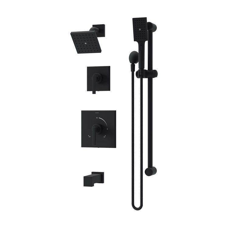 Tub and Shower Trim Duro with Handshower 2 Lever Matte Black WaterSense ADA 1.5 Gallons per Minute for 261 Series Temptrol Shower Valve - Image 1