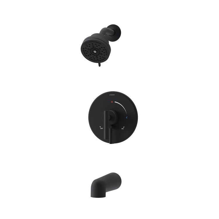 Tub and Shower Trim Dia Integral Diverter 1 Lever Matte Black WaterSense ADA 1.5 Gallons per Minute - Image 1