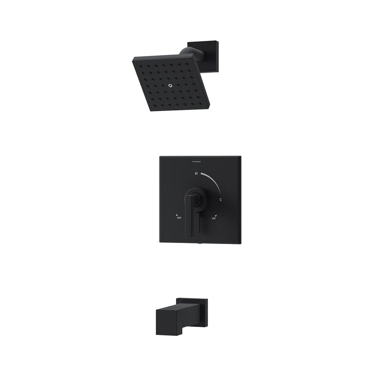 Tub and Shower Trim Duro Integral Diverter 1 Lever Matte Black WaterSense ADA 1.5 Gallons per Minute - Image 1