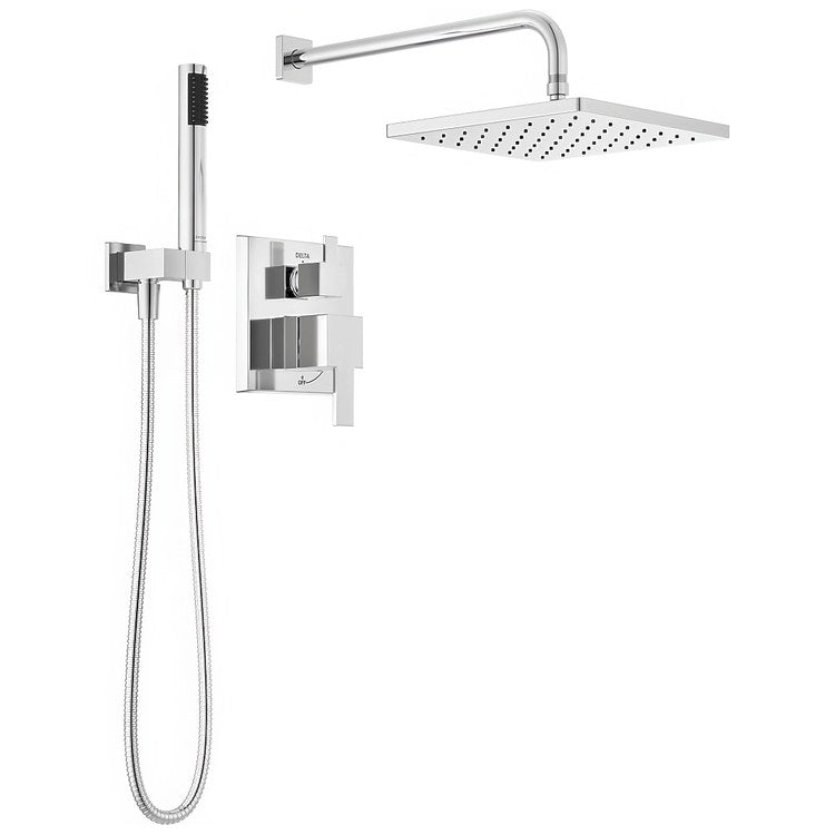 Tub and Shower Trim Modern Monitor 14 Series with 2 Function Diverter 2 Lever Chrome WaterSense ADA 1.75 Gallons per Minute Square 1 Function - Image 1
