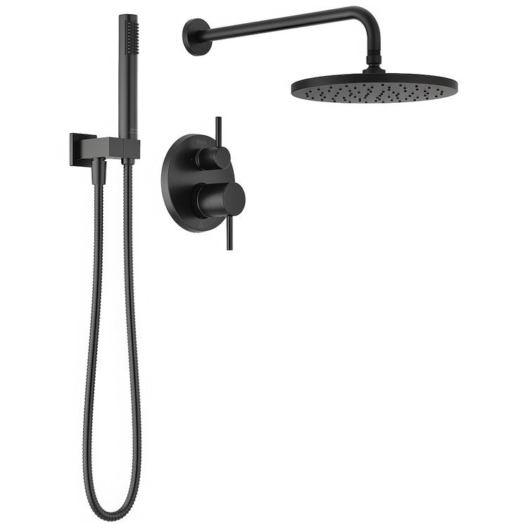 Tub and Shower Trim Modern Monitor 14 Series with 2 Function Diverter 2 Lever Matte Black WaterSense ADA 1.75 Gallons per Minute Round 1 Function - Image 1