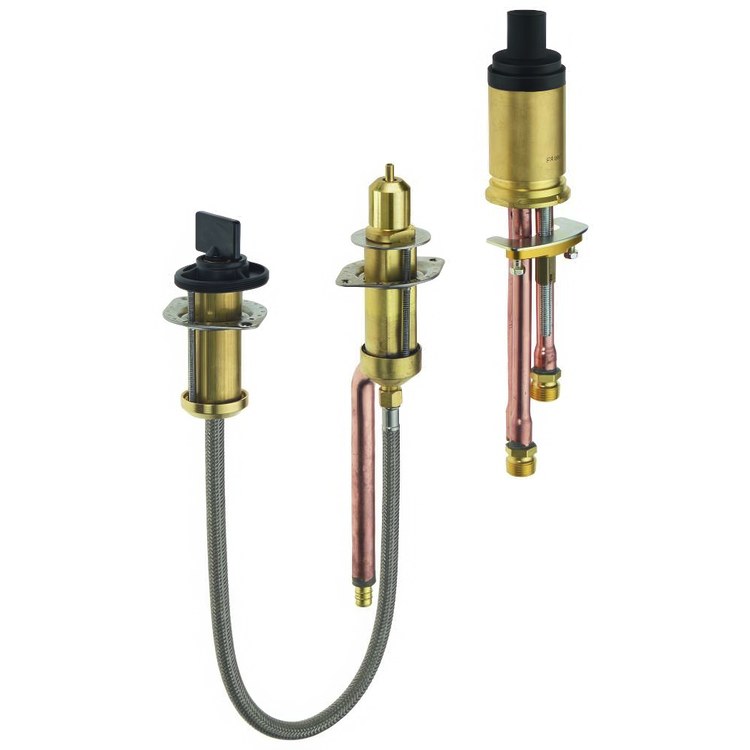 Rough-In Valve Flexible Mount 1/2 Inch PEX Crimp for 3 Hole Single Handle Deck Mount Roman Tub Faucet with Handshower - Image 2