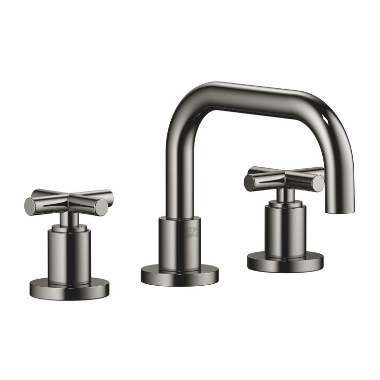 Lavatory Faucet TARA Mixer 2 Cross WaterSense Dark Chrome 1.2 Gallons per Minute Pop-Up Waste 3 Hole
