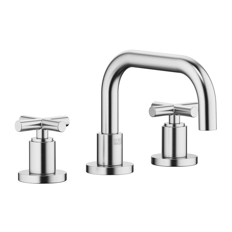 Lavatory Faucet TARA Mixer 2 Cross WaterSense Brushed Chrome 1.2 Gallons per Minute Pop-Up Waste 3 Hole - Image 1