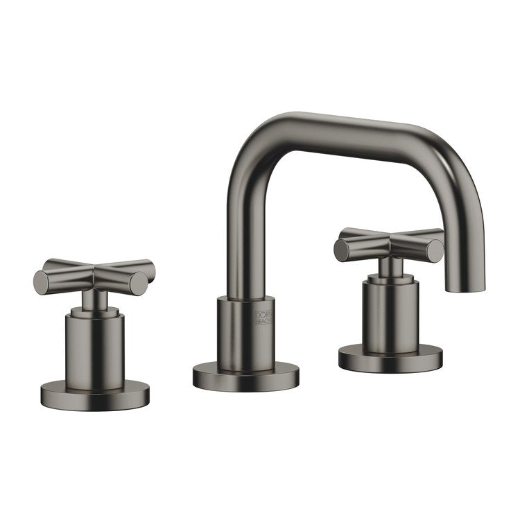 Lavatory Faucet TARA Mixer 2 Cross WaterSense Brushed Dark Platinum 1.2 Gallons per Minute Pop-Up Waste 3 Hole - Image 1