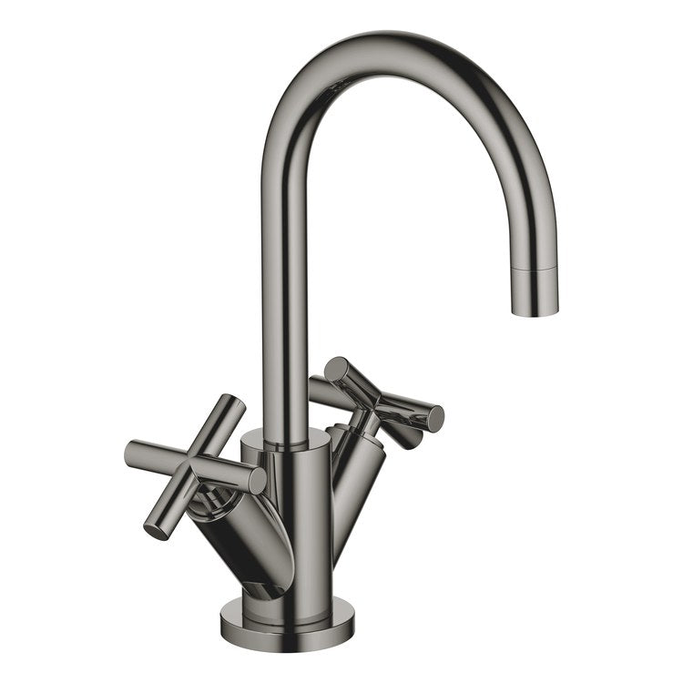 Lavatory Faucet TARA Mixer 2 Cross ADA WaterSense Dark Chrome 1.2 Gallons per Minute High Arc 360 DEG Swivel Pop-Up 1 Hole - Image 1