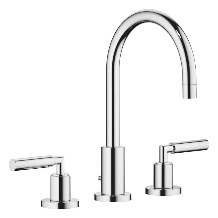 Lavatory Faucet TARA Mixer 2 Lever ADA WaterSense Chrome 1.2 Gallons per Minute High Arc 360 DEG Swivel Pop-Up 3 Hole