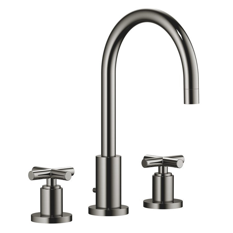 Lavatory Faucet TARA Mixer 2 Cross ADA WaterSense Dark Chrome 1.2 Gallons per Minute High Arc 360 DEG Swivel Pop-Up 3 Hole - Image 1