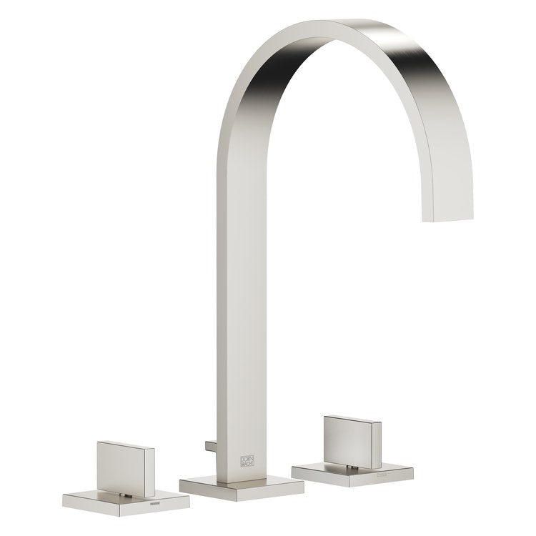 Lavatory Faucet MEM Mixer 2 Lever ADA WaterSense Brushed Platinum 1.2 Gallons per Minute Pop-Up Waste 3 Hole - Image 1