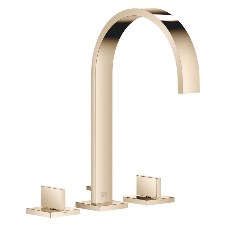 Lavatory Faucet MEM Mixer 2 Lever ADA WaterSense Champagne 1.2 Gallons per Minute Pop-Up Waste 3 Hole - Image 1