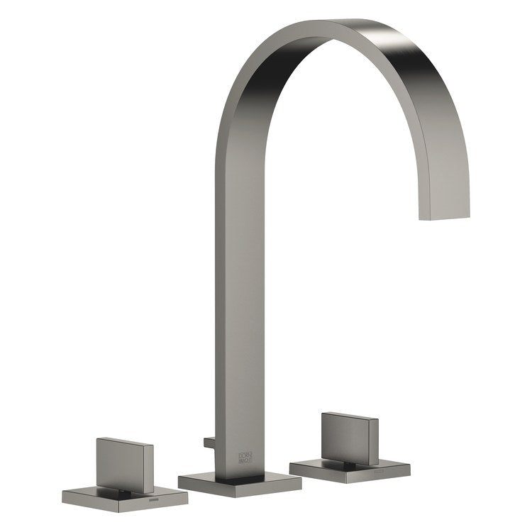 Lavatory Faucet MEM Mixer 2 Lever ADA WaterSense Brushed Dark Platinum 1.2 Gallons per Minute Pop-Up Waste 3 Hole - Image 1