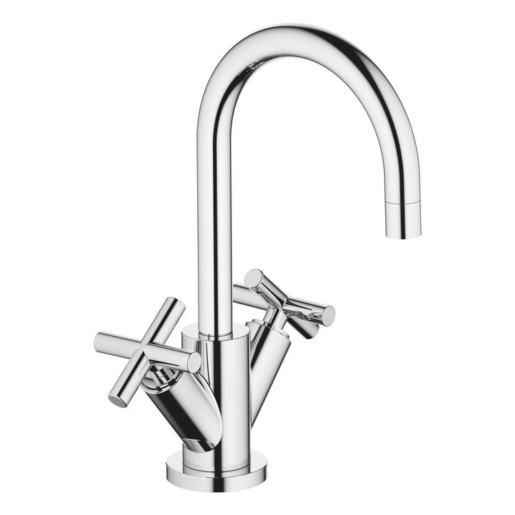 Lavatory Faucet TARA Mixer 2 Cross ADA WaterSense Chrome 1.2 Gallons per Minute High Arc 360 DEG Swivel Pop-Up 1 Hole - Image 1