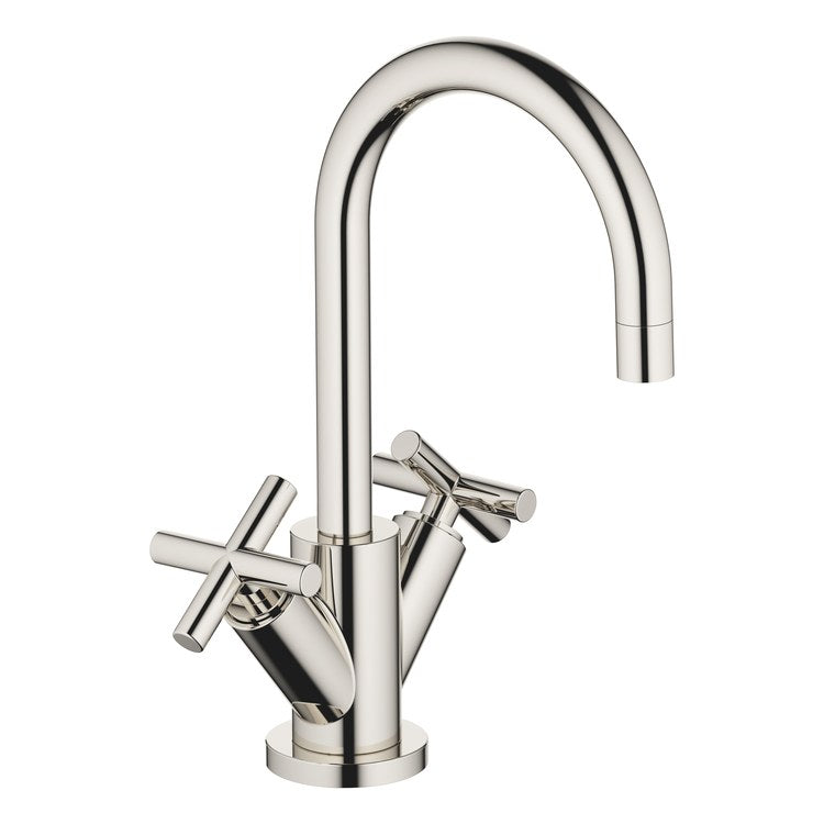 Lavatory Faucet TARA Mixer 2 Cross ADA WaterSense Platinum 1.2 Gallons per Minute High Arc 360 DEG Swivel Pop-Up 1 Hole - Image 1