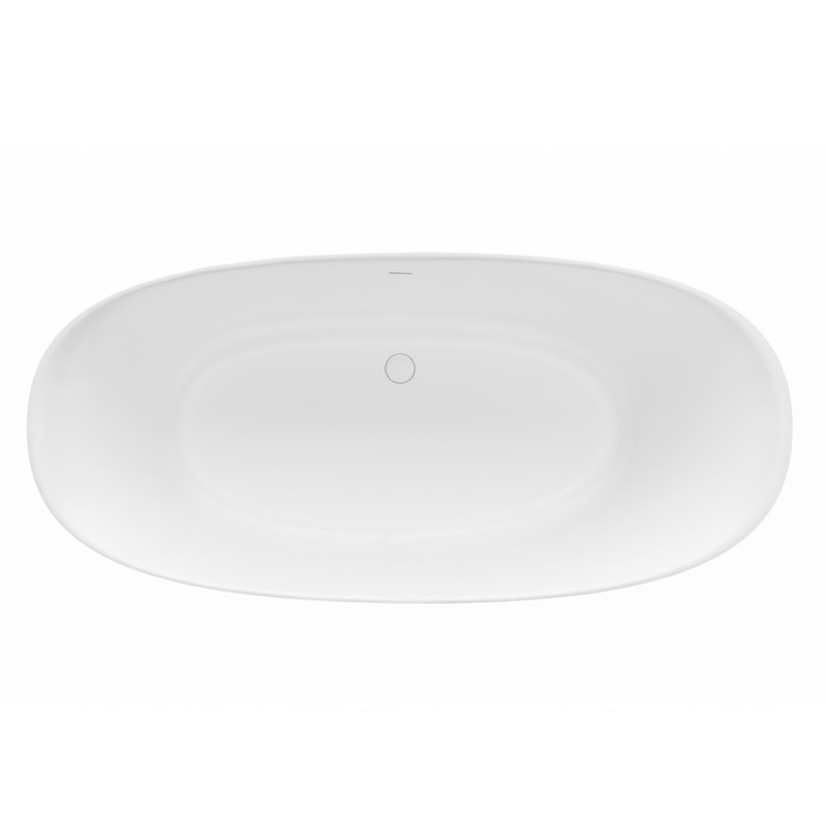 Air Tub Lucia 71 x 34 Inch Freestanding Asymmetrical Rear Center Drain Gloss White SculptureStone - Image 3