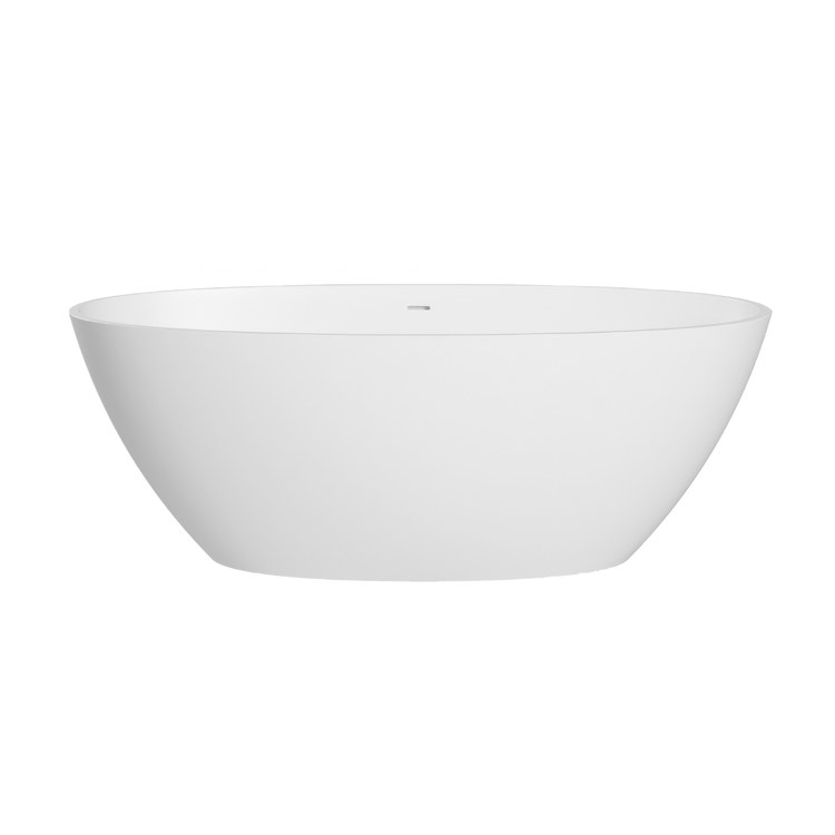 Air Tub Acquabella Ruby 1 66 x 32 Inch Freestanding Back Center Drain Matte White Mineral Composite - Image 2