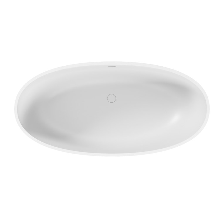 Air Tub Acquabella Ruby 1 66 x 32 Inch Freestanding Back Center Drain Matte White Mineral Composite - Image 3