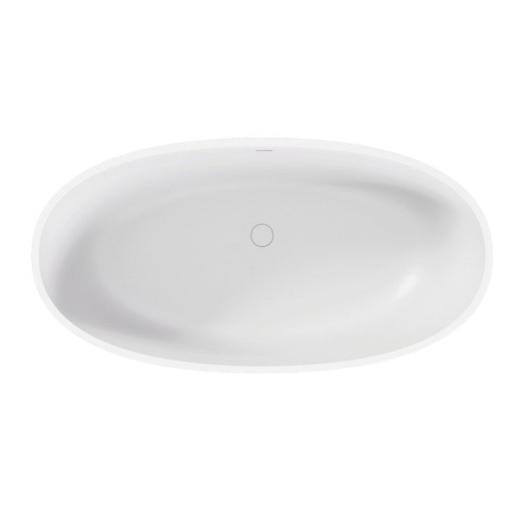 Air Tub Acquabella Ruby 2 59 x 30 Inch Freestanding Back Center Drain Gloss White Mineral Composite - Image 3