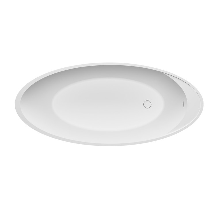 Air Tub Acquabella Opal Quiz Freestanding End Drain Matte White Mineral Composite - Image 3