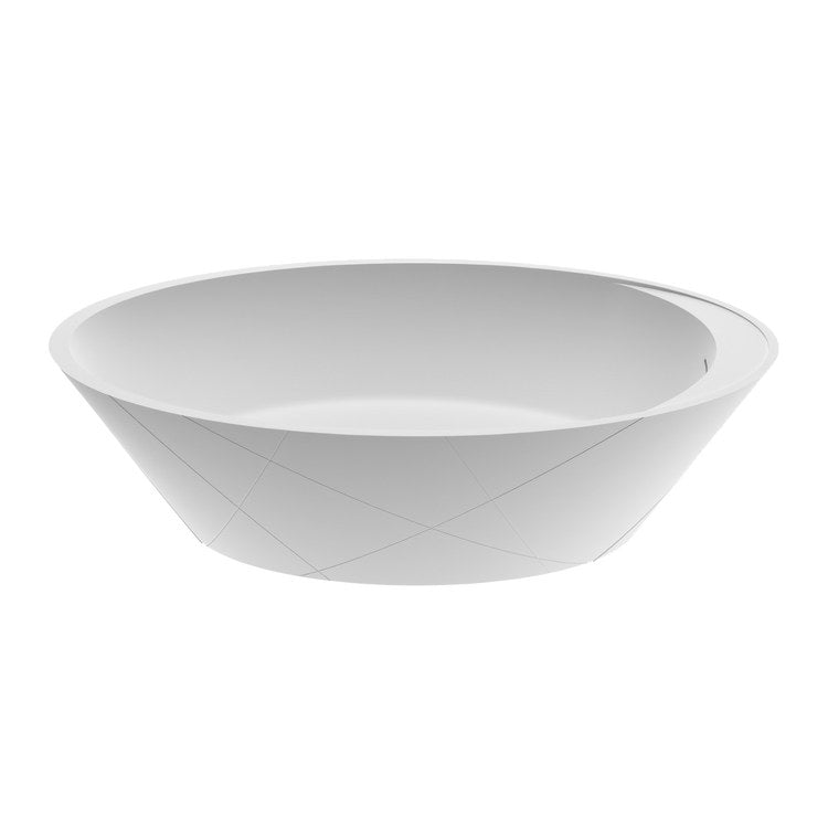 Air Tub Acquabella Opal Quiz Freestanding End Drain Matte White Mineral Composite - Image 1