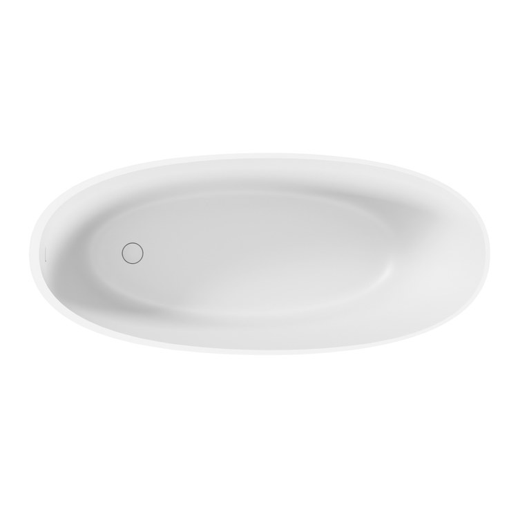 Air Tub Acquabella Walker 1 Freestanding Asymmetrical End Drain Matte White Mineral Composite - Image 3