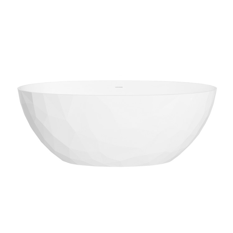 Air Tub Acquabella Stelvio Freestanding Center Drain Gloss White Mineral Composite - Image 2