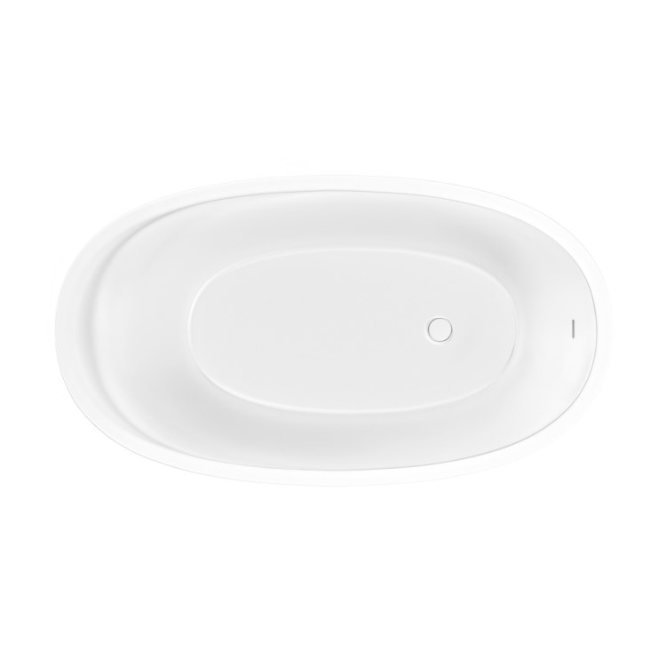 Air Tub Acquabella Elko Freestanding End Drain Matte White Mineral Composite - Image 3
