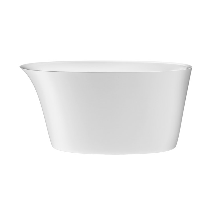 Air Tub Acquabella Elko Freestanding End Drain Gloss White Mineral Composite - Image 2