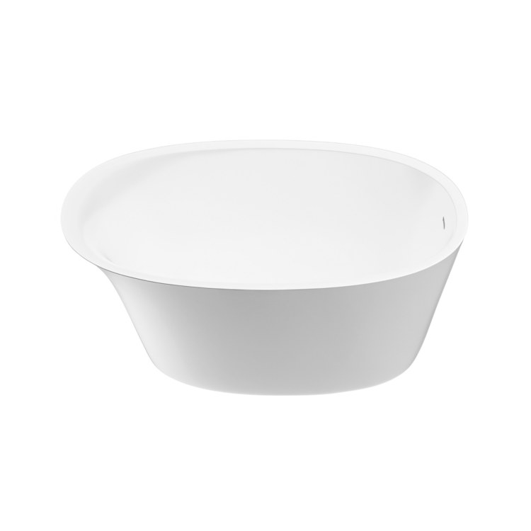 Air Tub Acquabella Elko Freestanding End Drain Gloss White Mineral Composite - Image 1