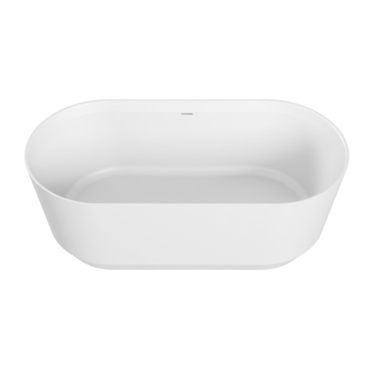 Air Tub Acquabella Venet Freestanding Center Drain Matte White Mineral Composite - Image 1